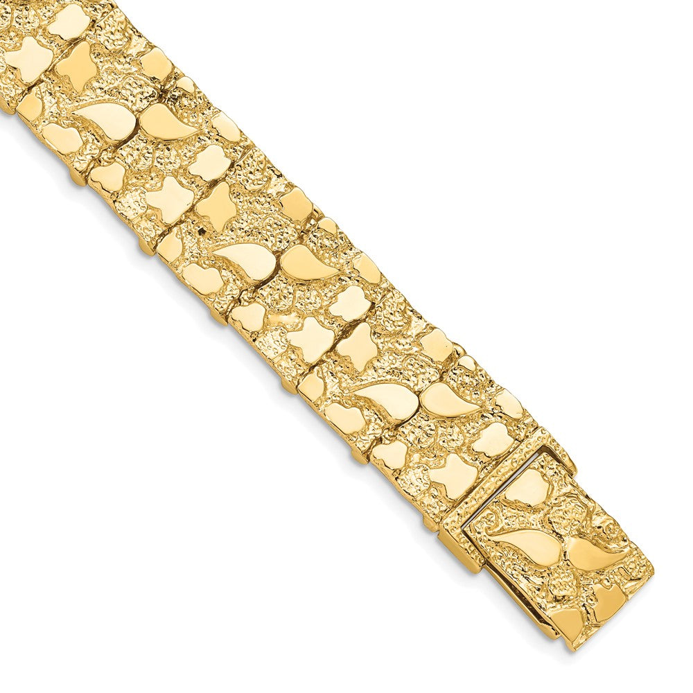 10k Yellow Gold 15 mm NUGGET Bracelet (34.44 grams)