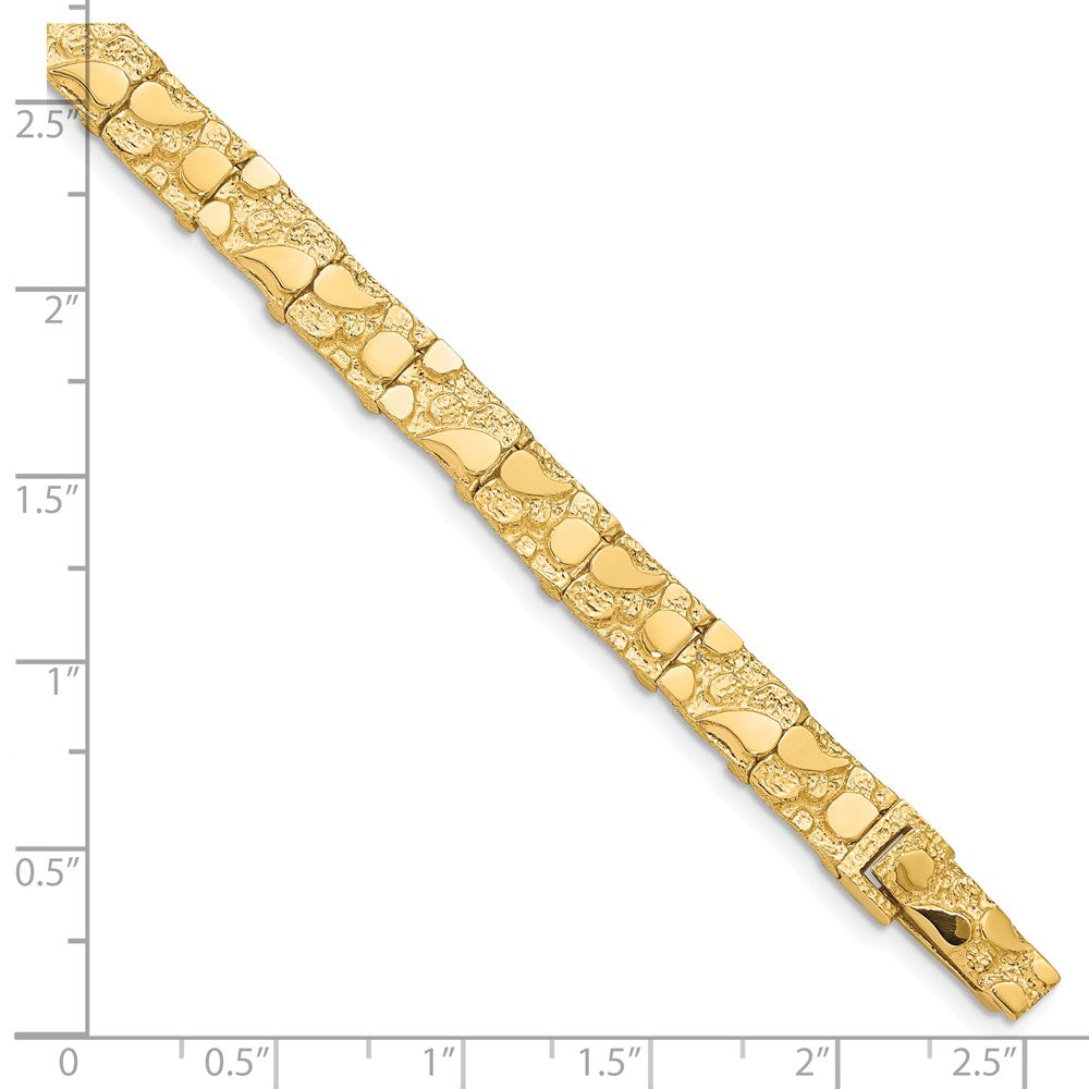 10k Yellow Gold 7 mm NUGGET Bracelet (14.27 grams)