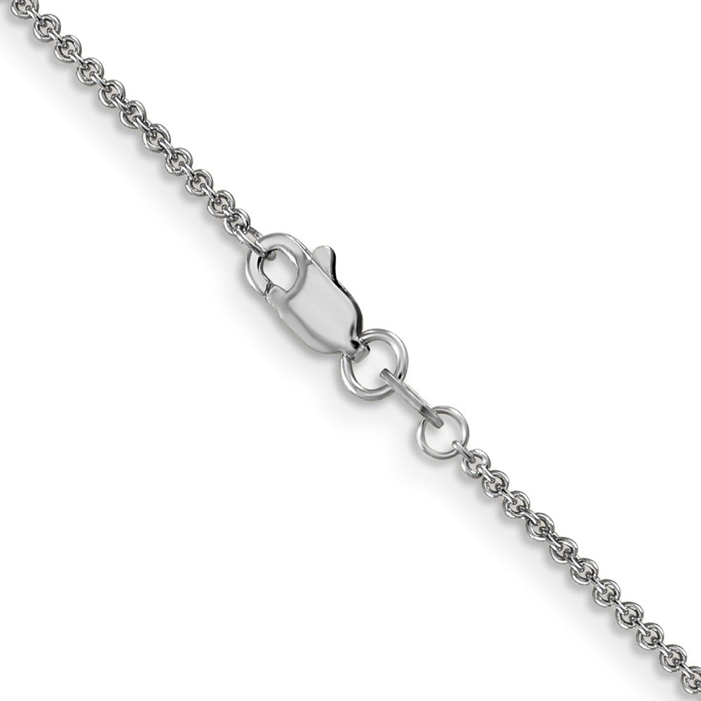 10k White Gold 1.4 mm Round Open Link Cable Chain (2.2 grams)