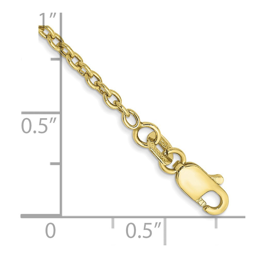 10k Yellow Gold 1.8 mm Forzantine Cable Chain Anklet (2.47 grams)