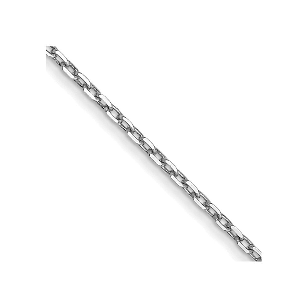 10k White Gold 0.8 mm D/C Cable with Spring Ring Clasp Chain