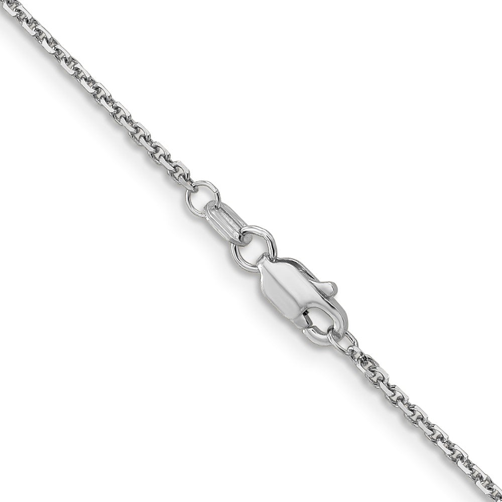 10k White Gold 1.4 mm D/C Round Open Link Cable Chain