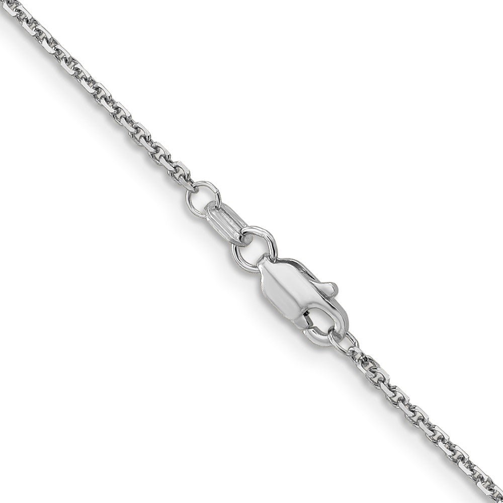 10k White Gold 1.4 mm D/C Round Open Link Cable Chain (2.25 grams)