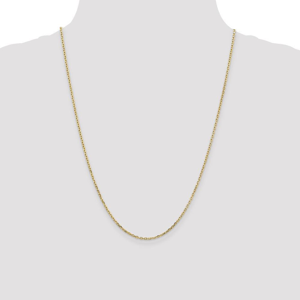 10k Yellow Gold 1.8 mm D/C Round Open Link Cable Chain (3.23 grams)