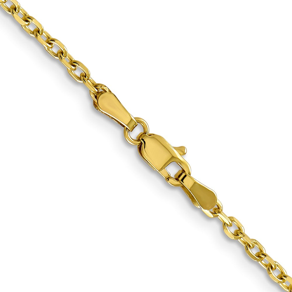 10k Yellow Gold 2.2 mm D/C Round Open Link Cable Chain (4.57 grams)