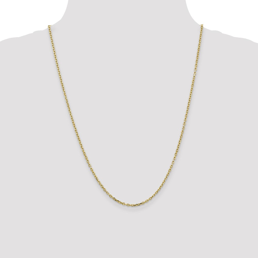 10k Yellow Gold 2.2 mm D/C Round Open Link Cable Chain (4.57 grams)