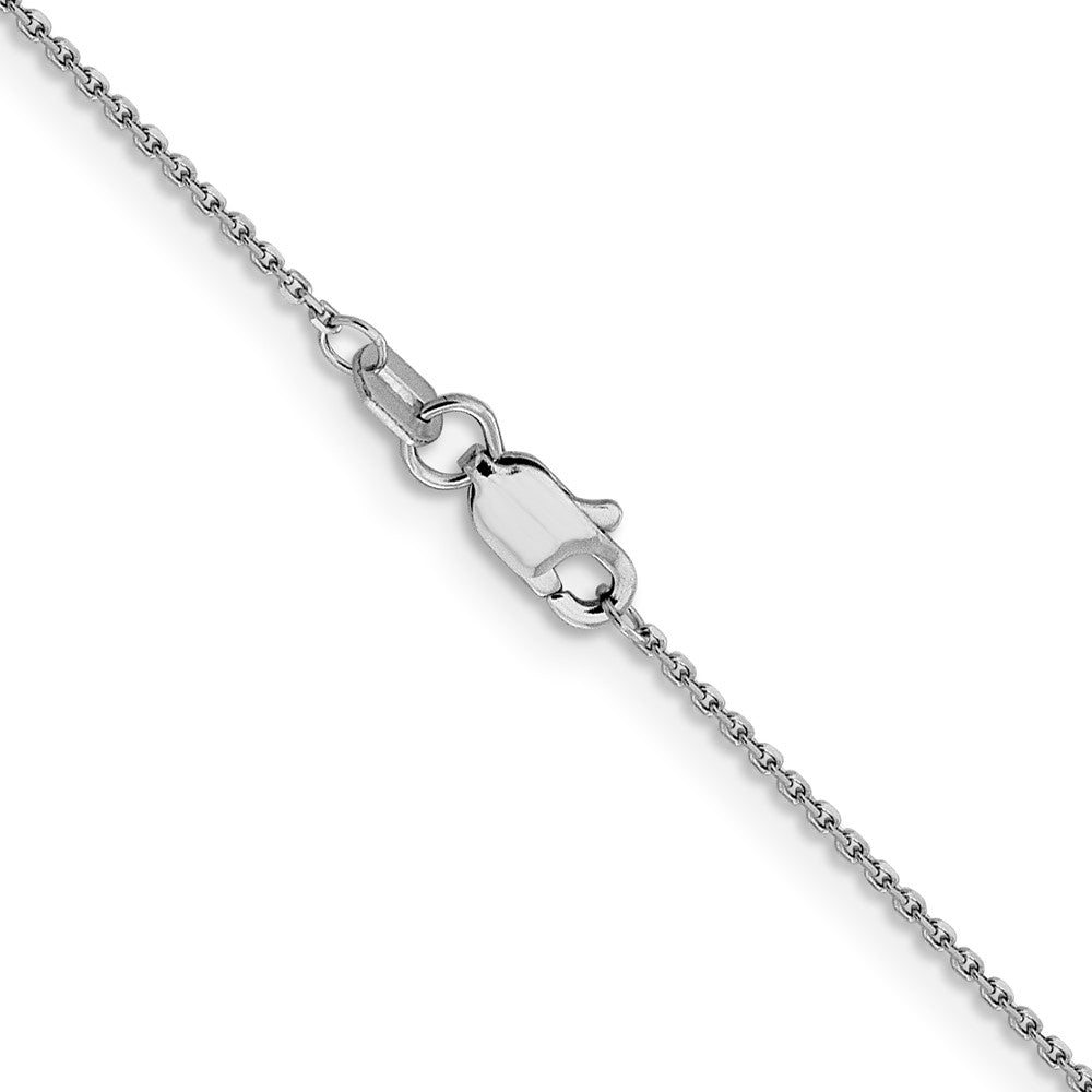 10k White Gold 0.9 mm D/C Round Open Link Cable Chain