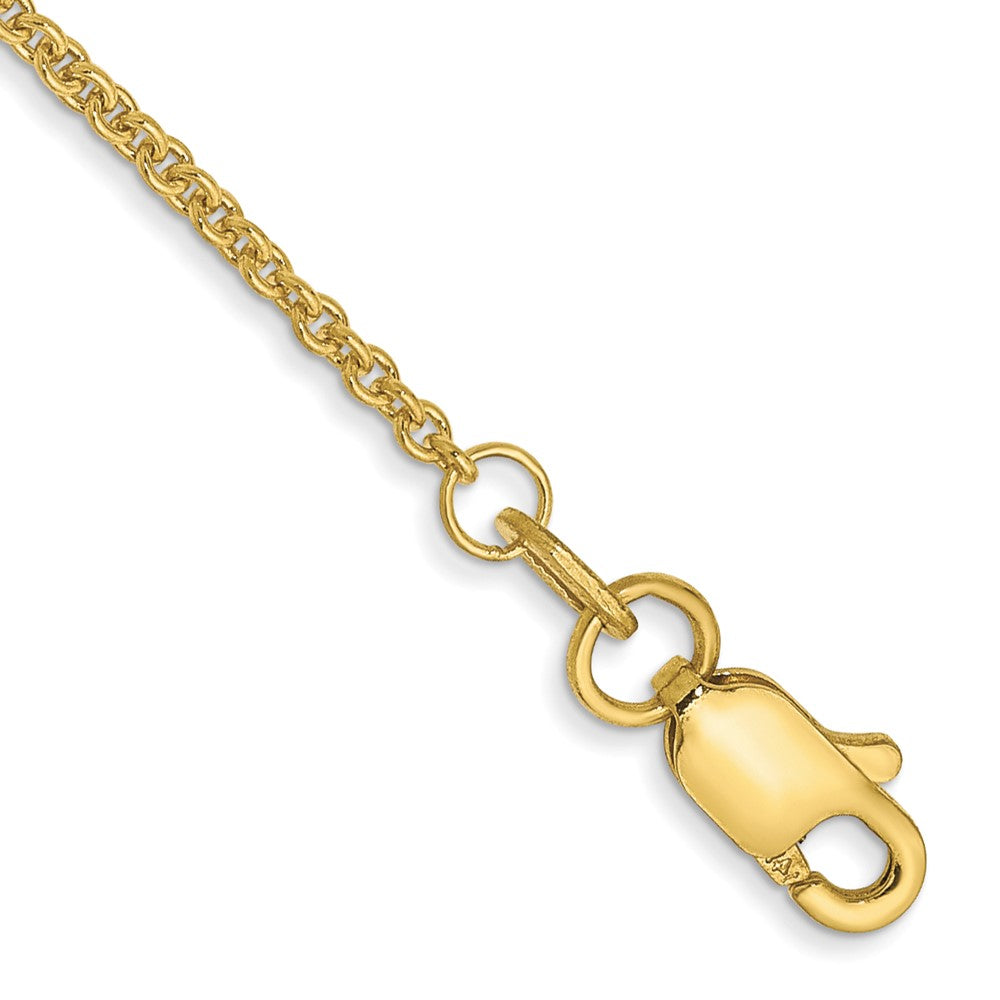 10k Yellow Gold 1.4 mm Round Open Link Cable Chain Anklet (1.51 grams)