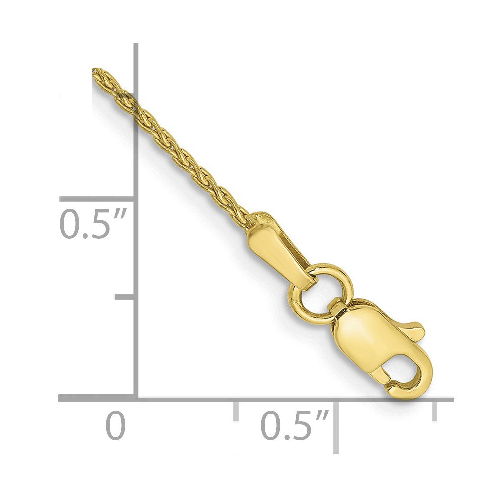 10k Yellow Gold 1.2 mm Parisian Wheat Chain Anklet (1.65 grams)