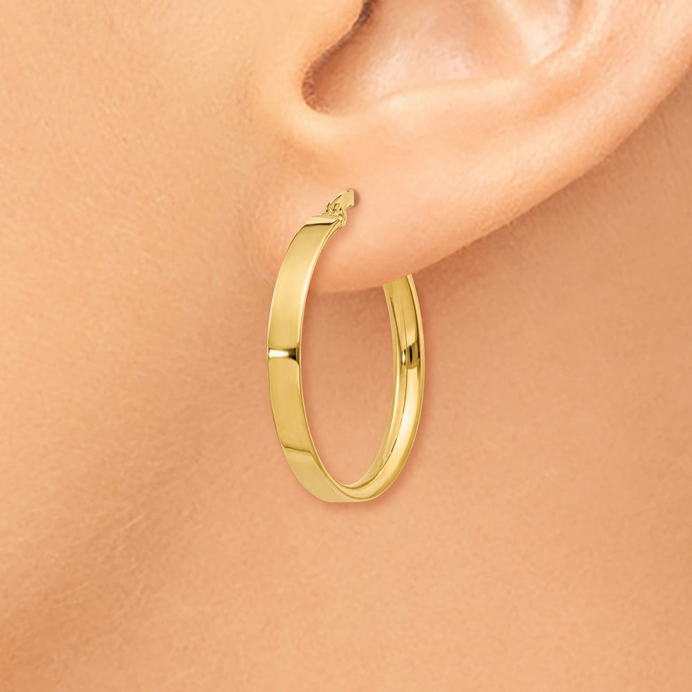 10k Yellow Gold 25 mm Medium Hoop Earrings (1.72 grams)