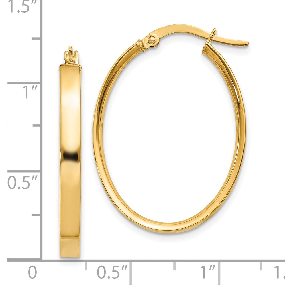 10k Yellow Gold 22 mm Oval Hoop Earrings