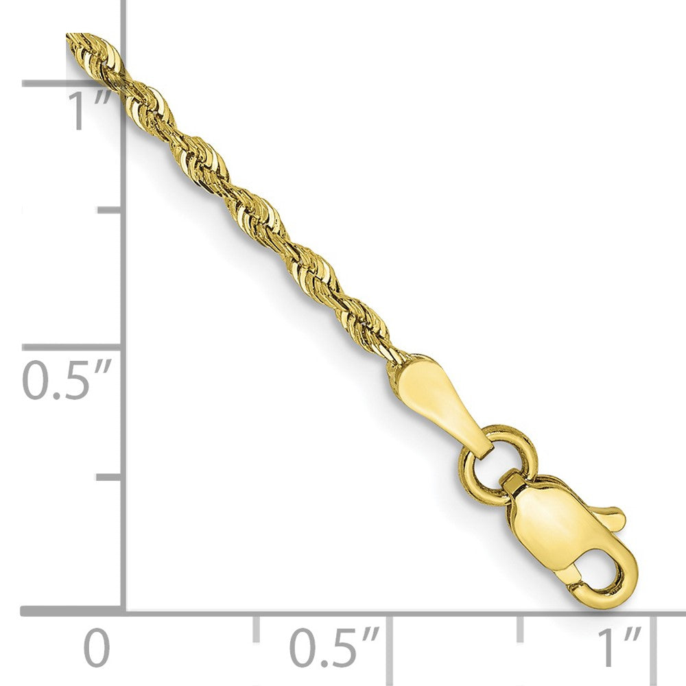 10k Yellow Gold 1.85 mm D/C Quadruple Rope Chain Anklet (2.05 grams)