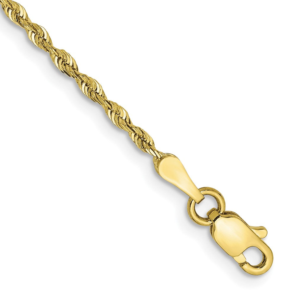 10k Yellow Gold 1.85 mm D/C Quadruple Rope Chain Anklet (2.05 grams)