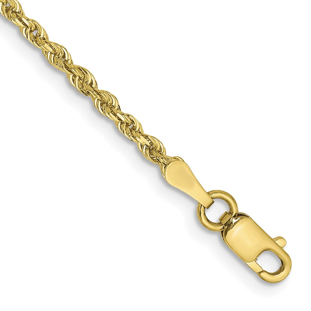 10k Yellow Gold 2 mm D/C Quadruple Rope Chain Anklet (2.64 grams)