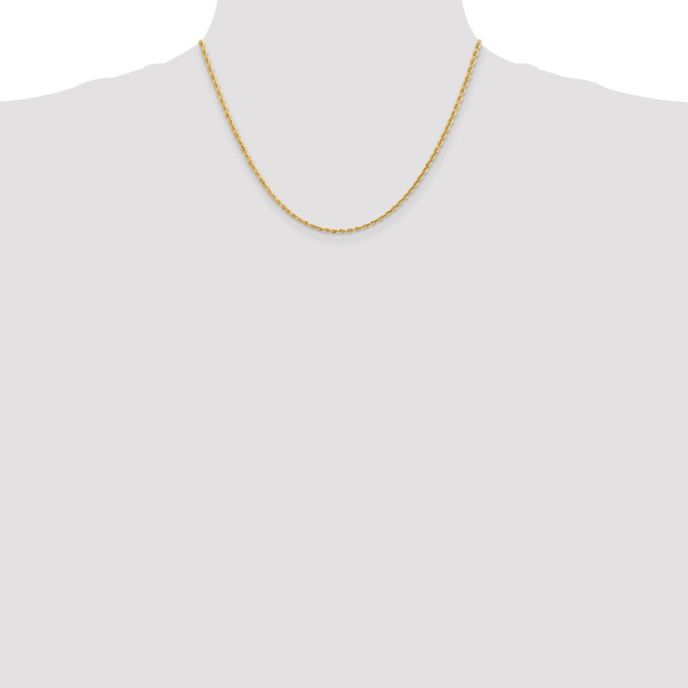 10k Yellow Gold 2.25 mm D/C Quadruple Rope Chain (5.31 grams)