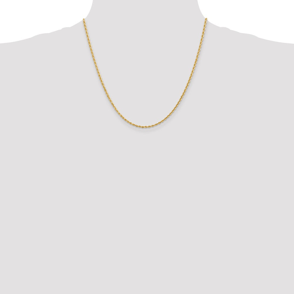 10k Yellow Gold 2.25 mm D/C Quadruple Rope Chain (5.31 grams)