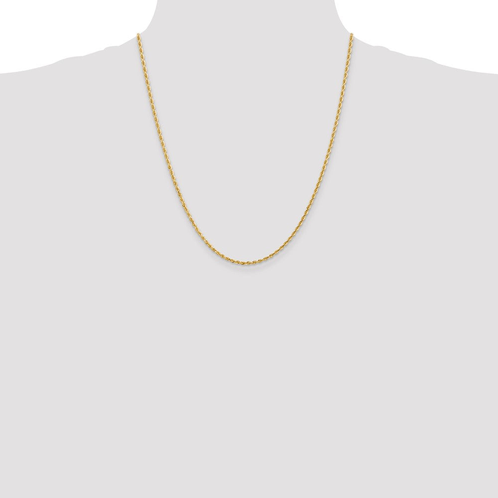 10k Yellow Gold 2.25 mm D/C Quadruple Rope Chain (5.31 grams)