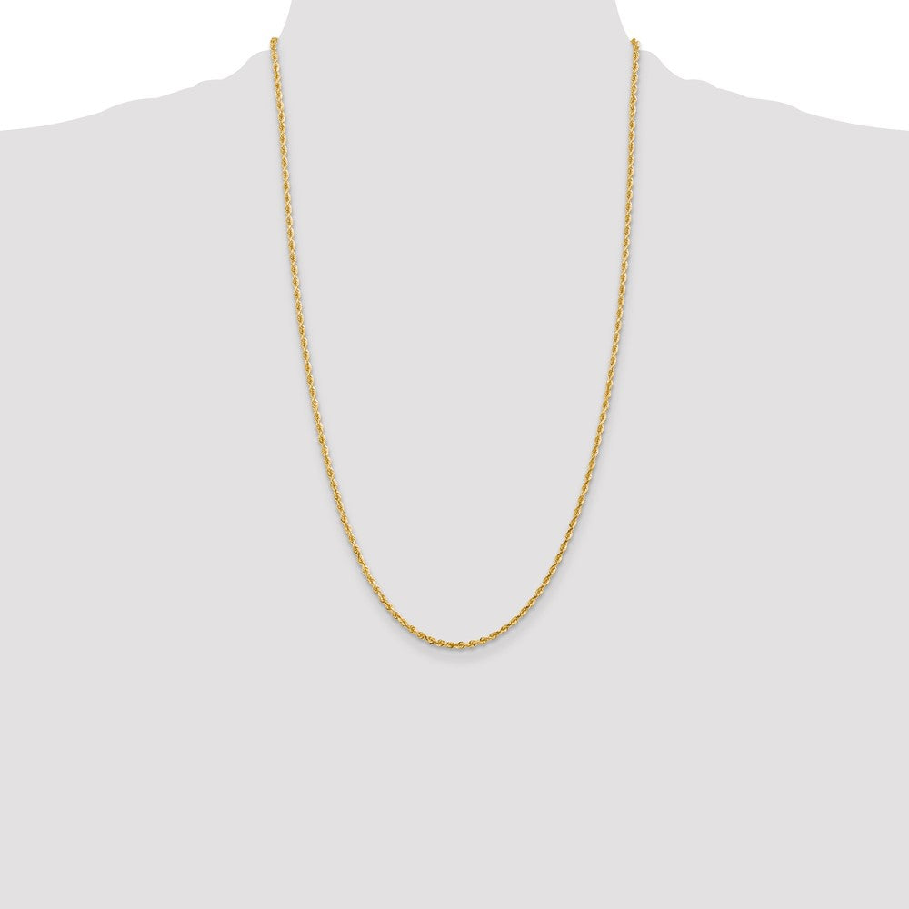 10k Yellow Gold 2.25 mm D/C Quadruple Rope Chain (5.31 grams)