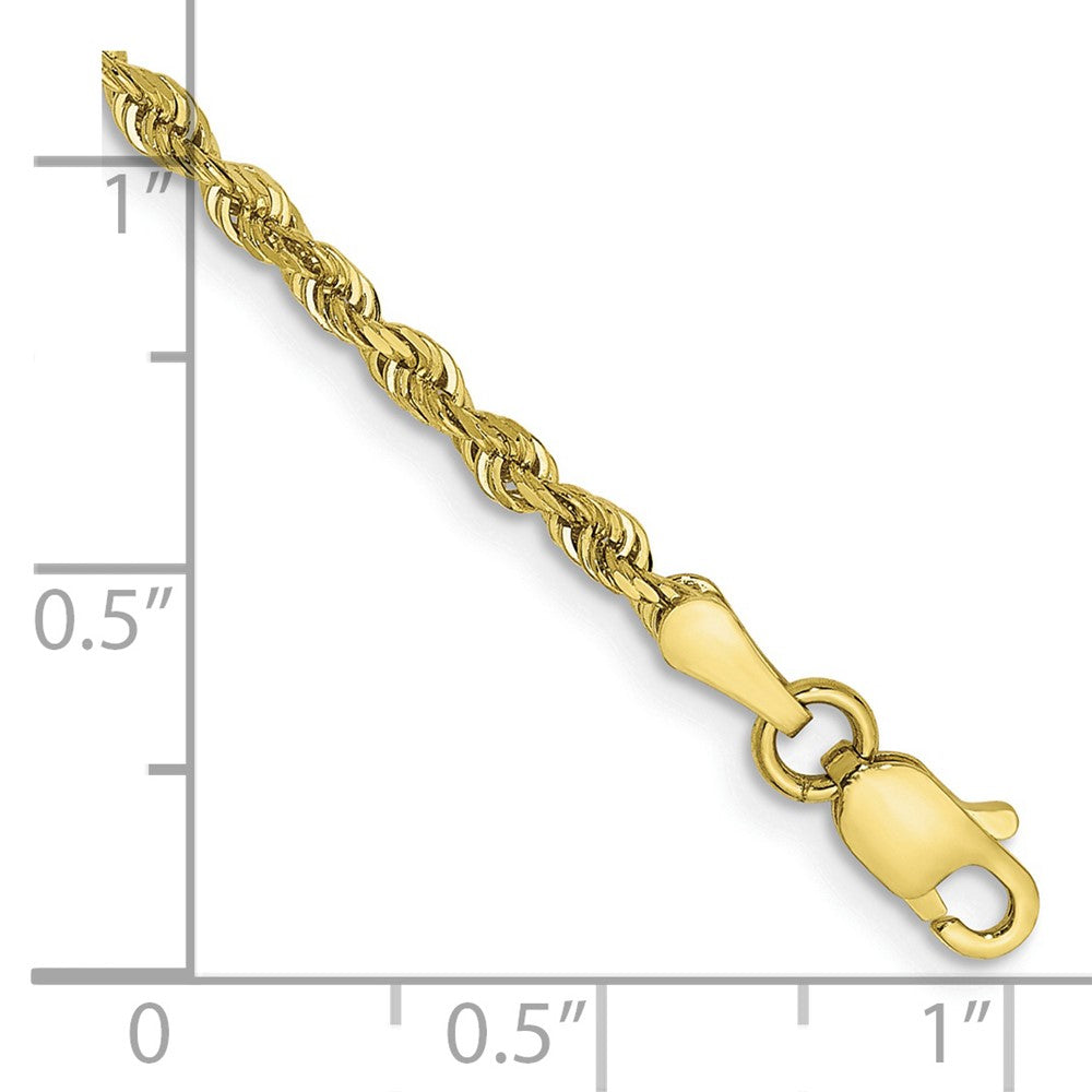 10k Yellow Gold 2.25 mm D/C Quadruple Rope Chain Anklet (3.43 grams)