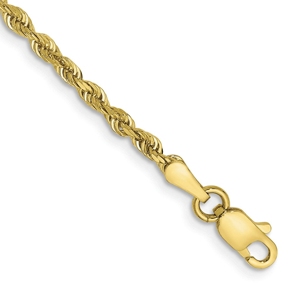 10k Yellow Gold 2.25 mm D/C Quadruple Rope Chain Anklet (3.43 grams)