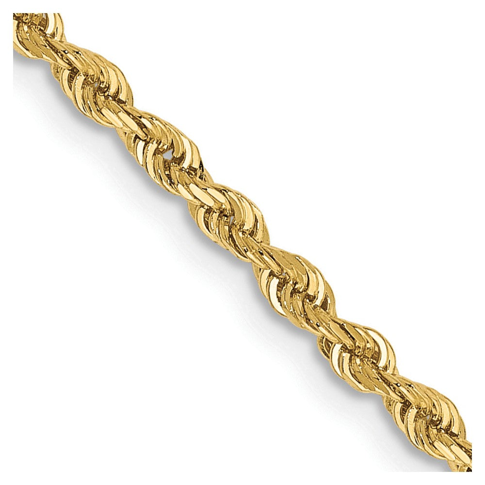 10k Yellow Gold 2.25 mm D/C Quadruple Rope Chain