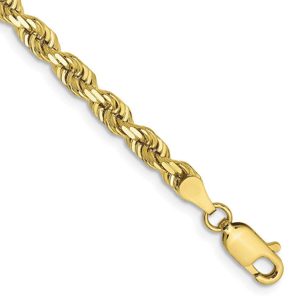 10k Yellow Gold 4 mm D/C Quadruple Rope Bracelet