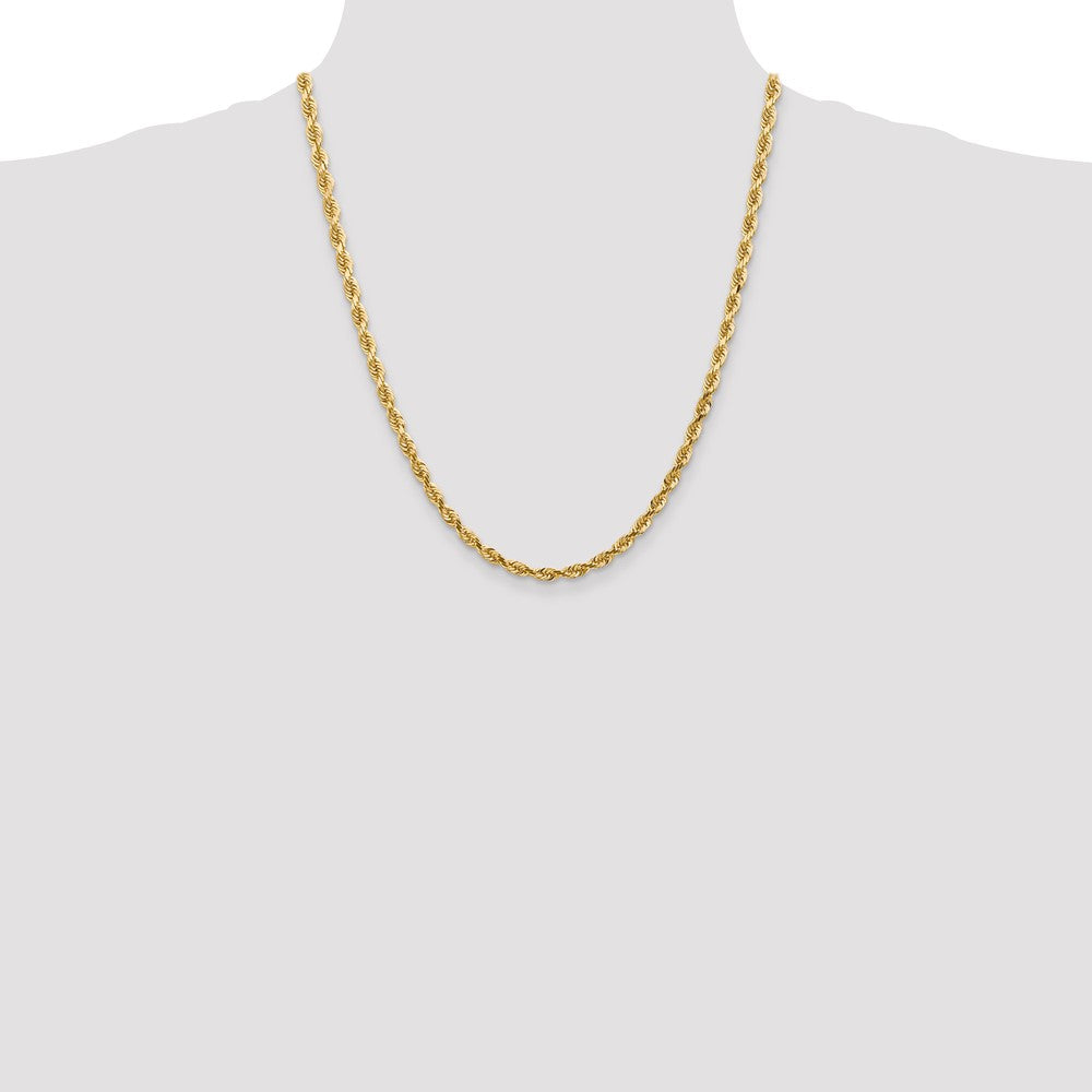 10k Yellow Gold 4.5 mm D/C Quadruple Rope Chain (24.3 grams)