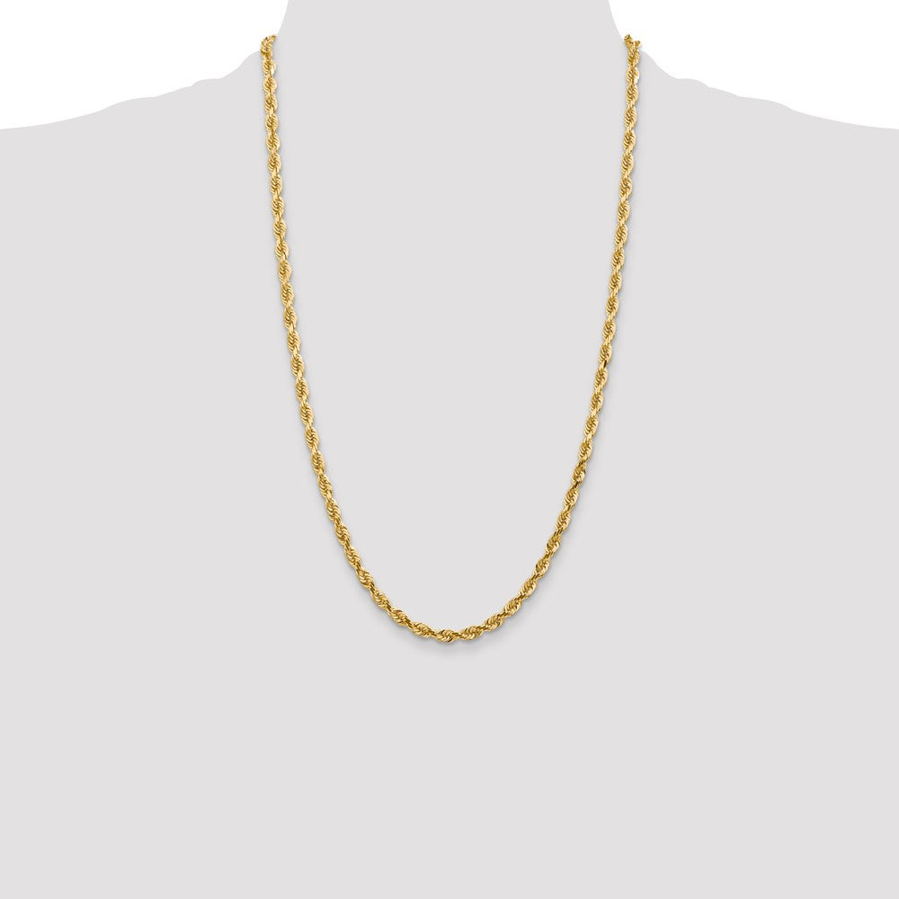 10k Yellow Gold 4.5 mm D/C Quadruple Rope Chain (24.3 grams)