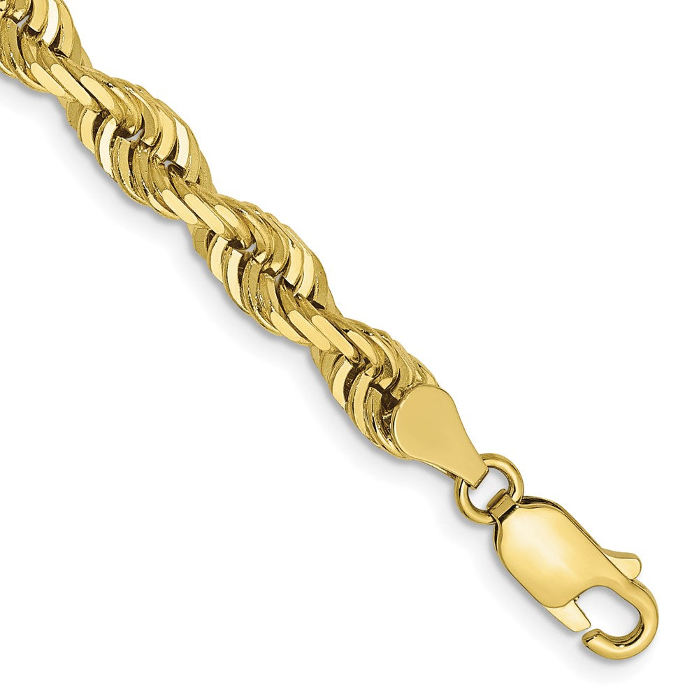 10k Yellow Gold 5 mm D/C Quadruple Rope Bracelet (11.96 grams)