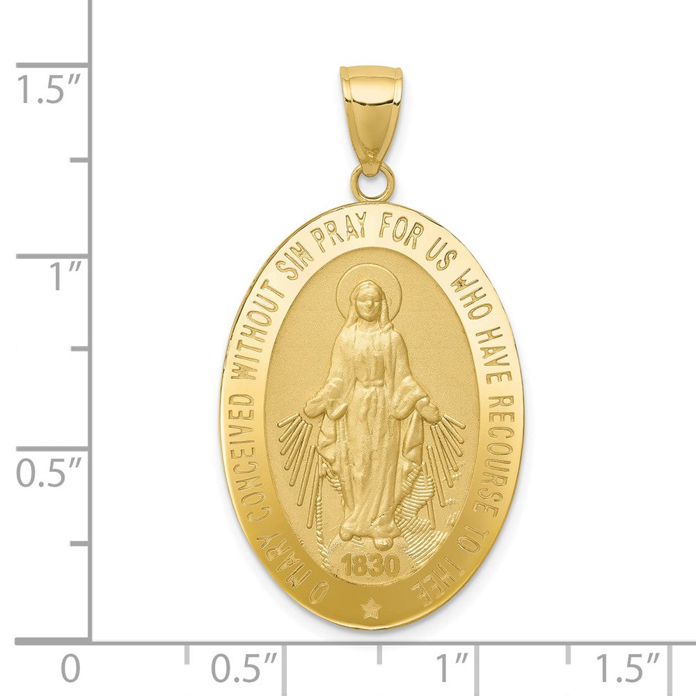 10k Yellow Gold 21 mm Miraculous Medal Pendant (4.59 grams)