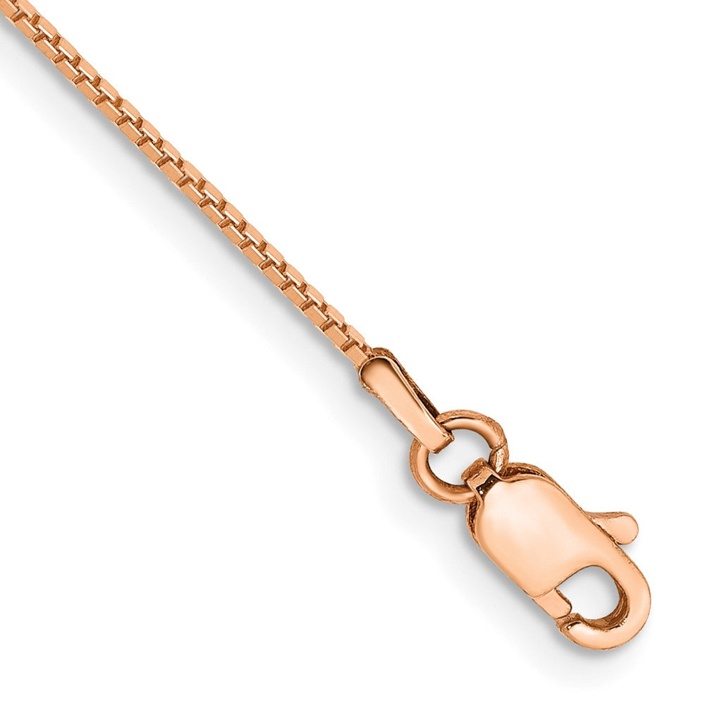 10k Rose Gold 0.9 mm Box Link Chain Anklet (1.49 grams)