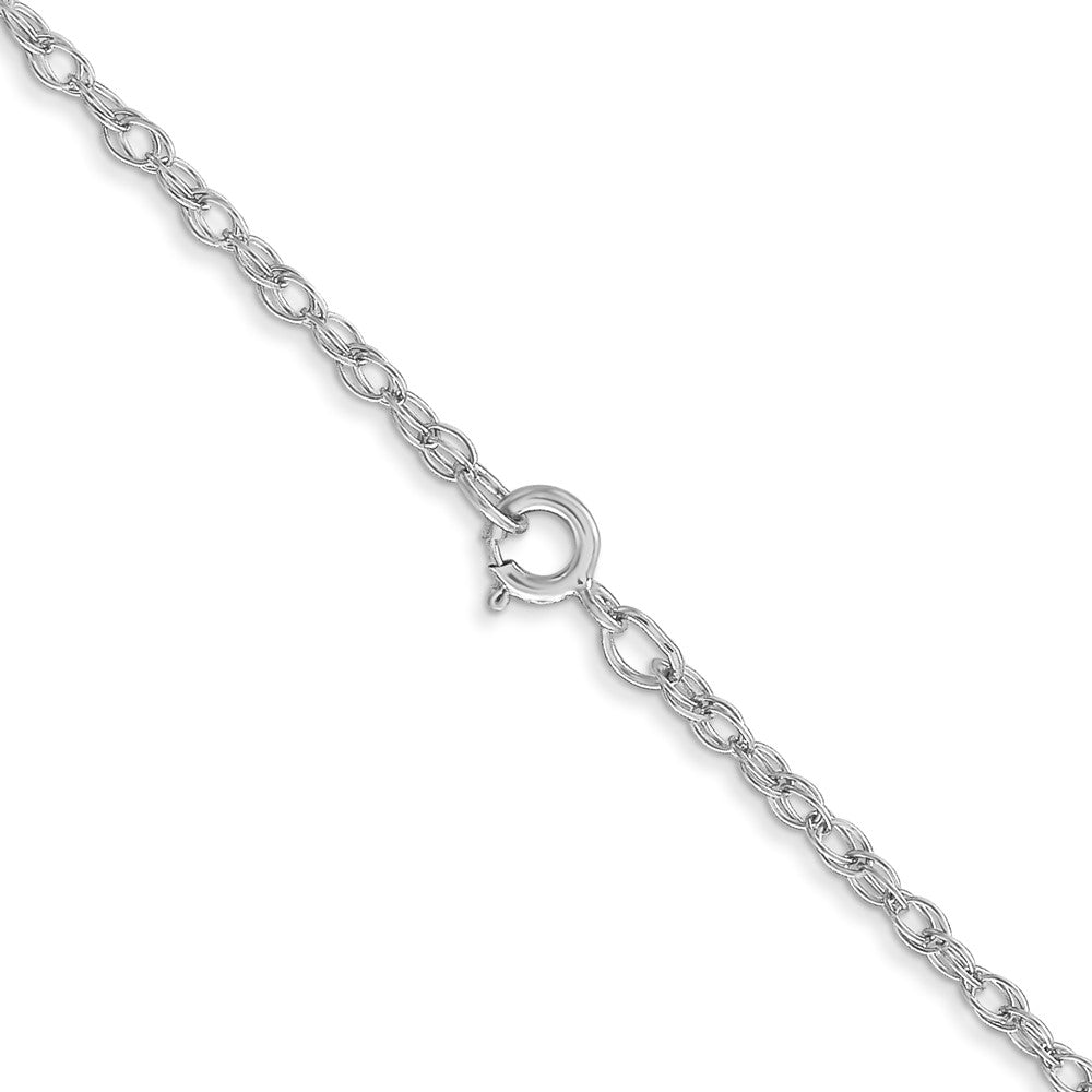 14k White Gold 1.35 mm Cable Rope with Spring Ring Clasp Chain (1.43 grams)