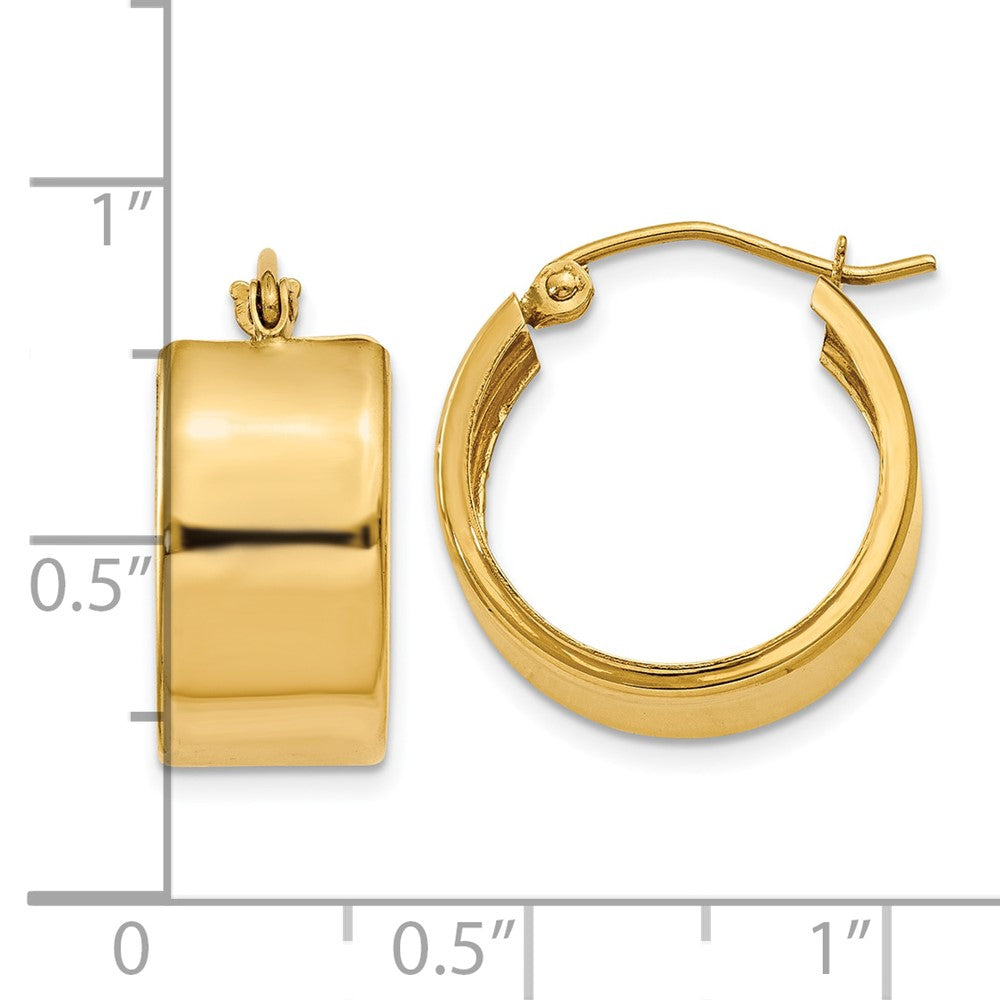 10k Yellow Gold 8.25 mm Polished Hoop Earrings (1.81 grams)