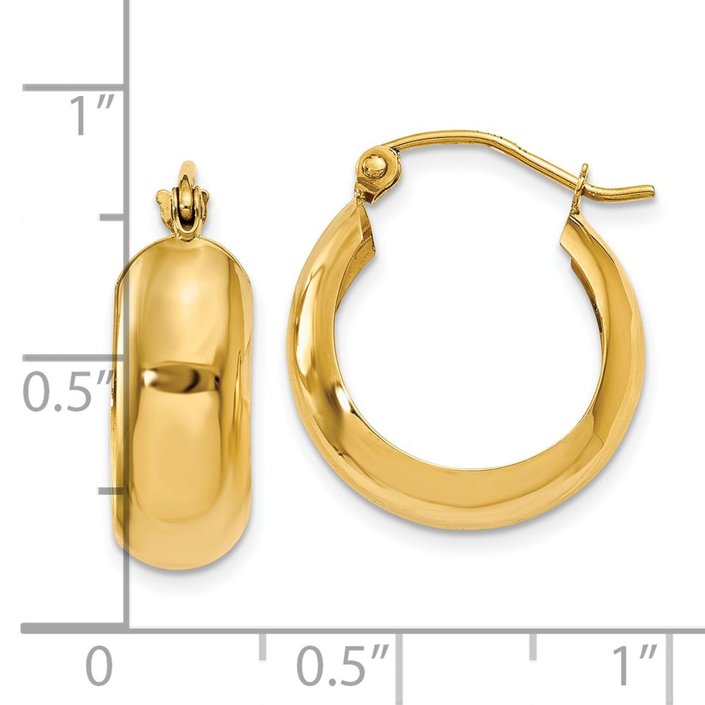 10k Yellow Gold 7 mm Hoop Earrings (1.74 grams)