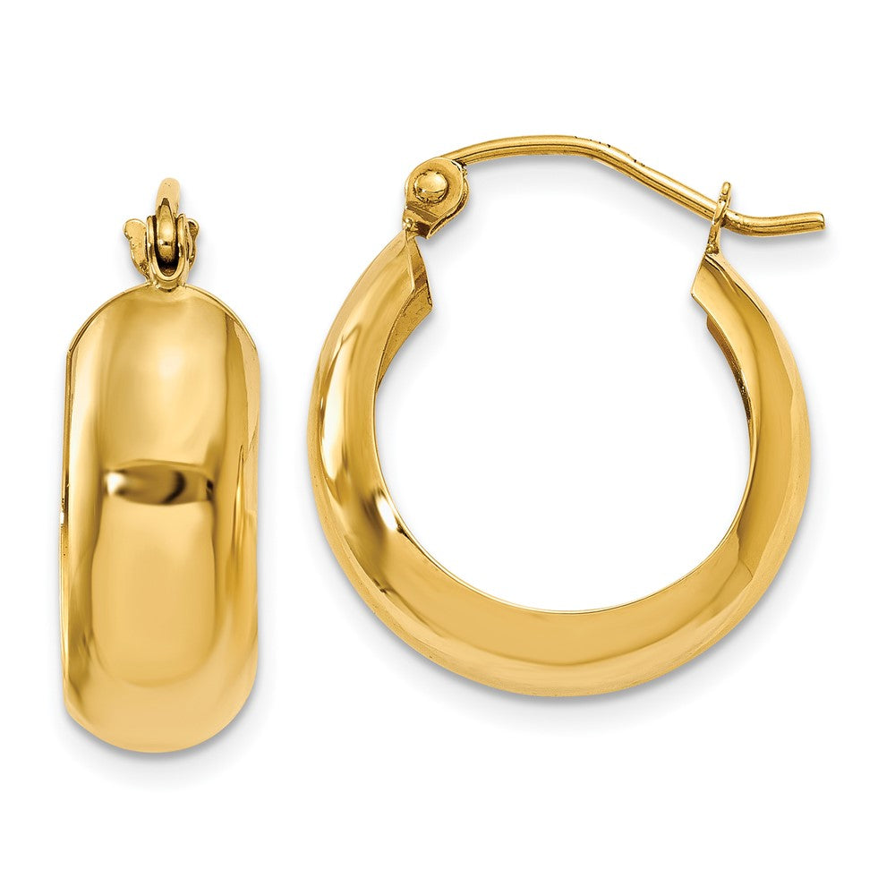 10k Yellow Gold 7 mm Hoop Earrings