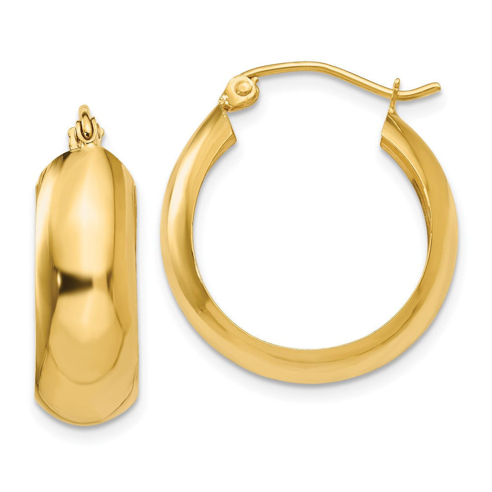 10k Yellow Gold 7 mm Hoop Earrings