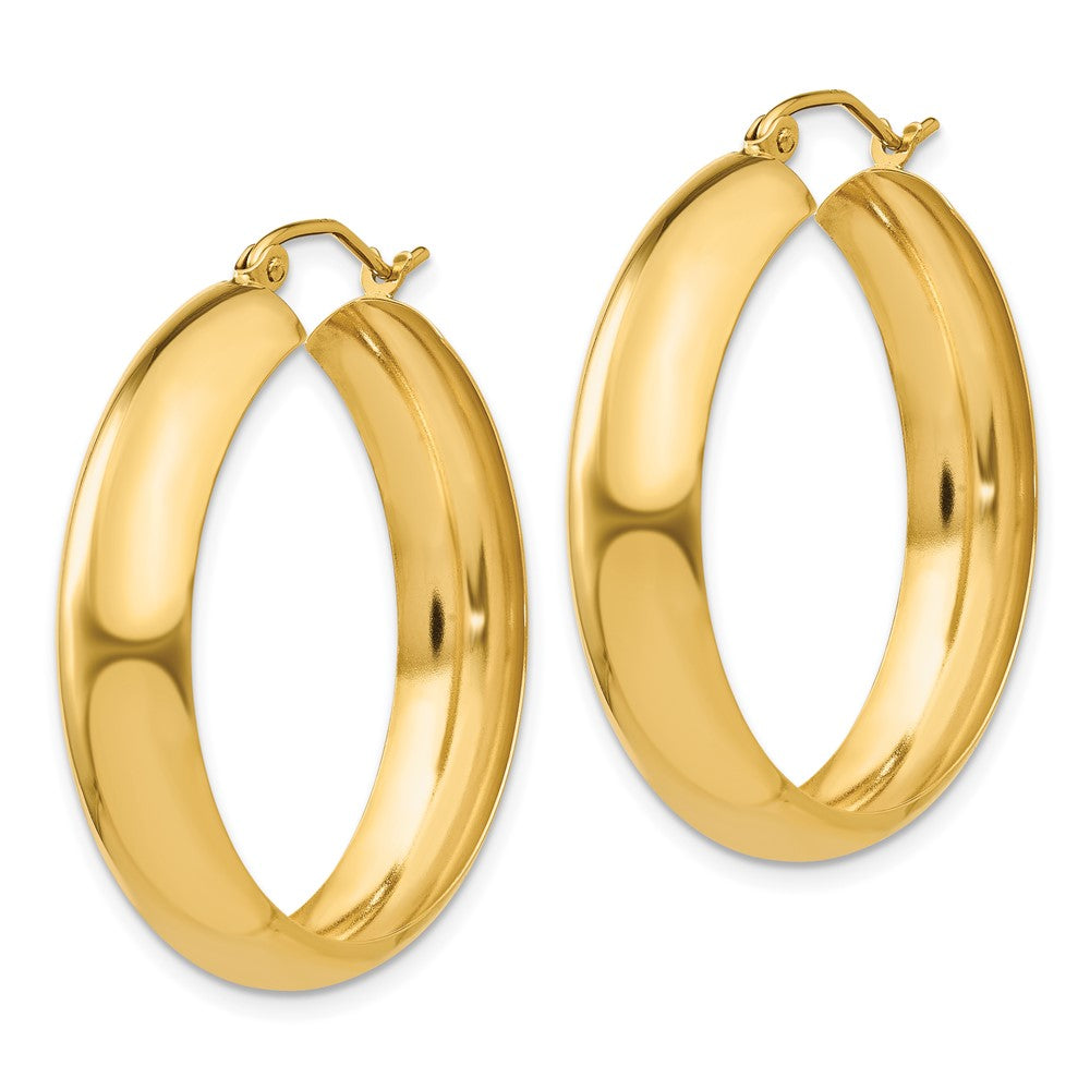 10k Yellow Gold 6.75 mm Hoop Earrings