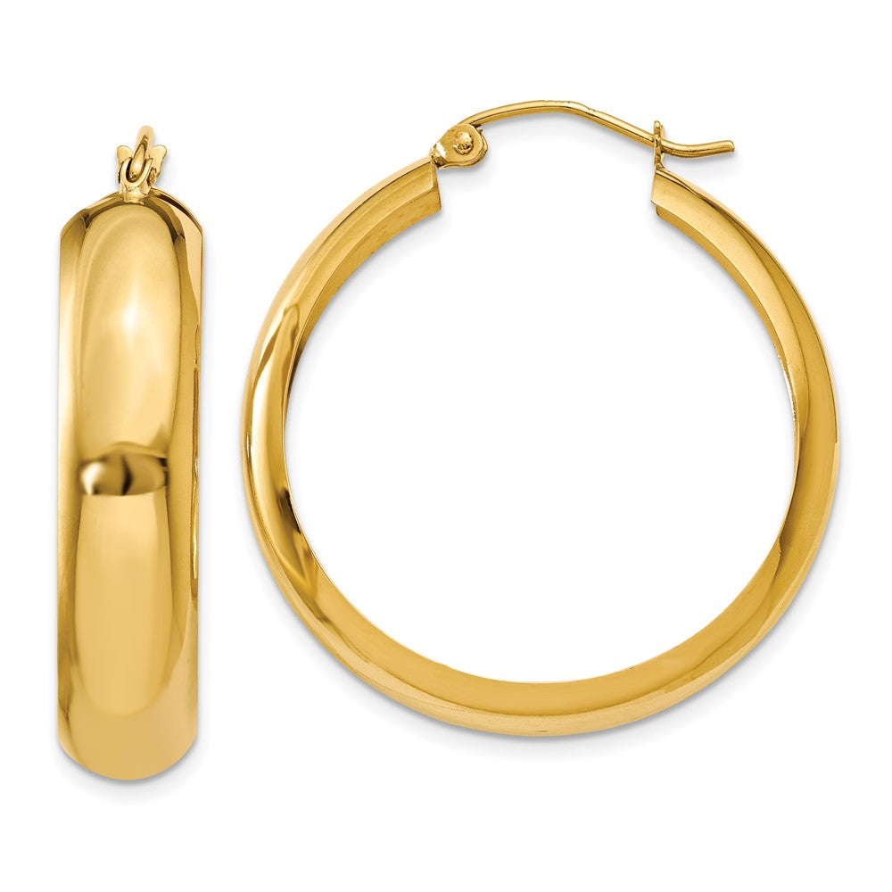 10k Yellow Gold 6.75 mm Hoop Earrings