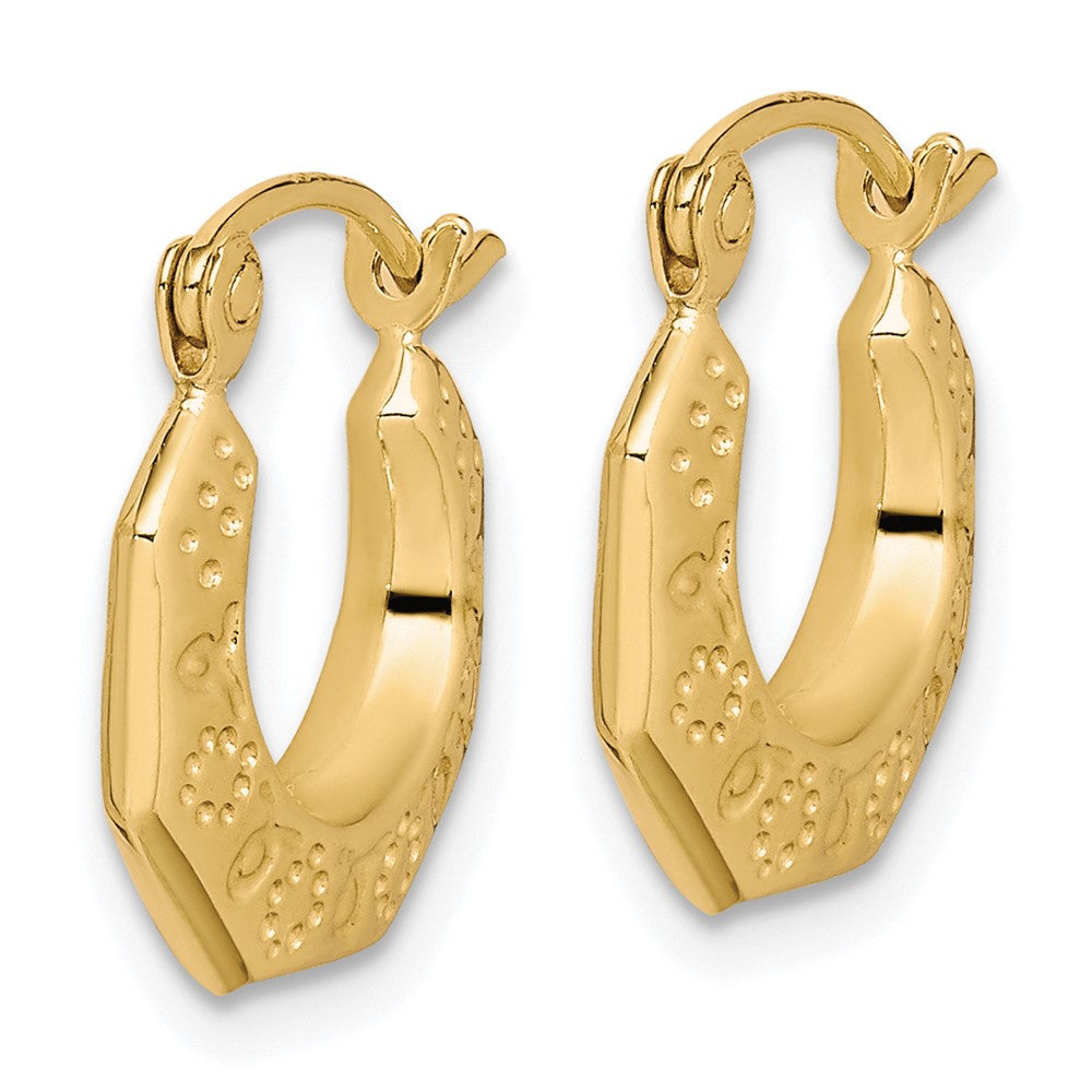 10k Yellow Gold 2 mm Polished Hollow Classic Earrings (0.86 grams)