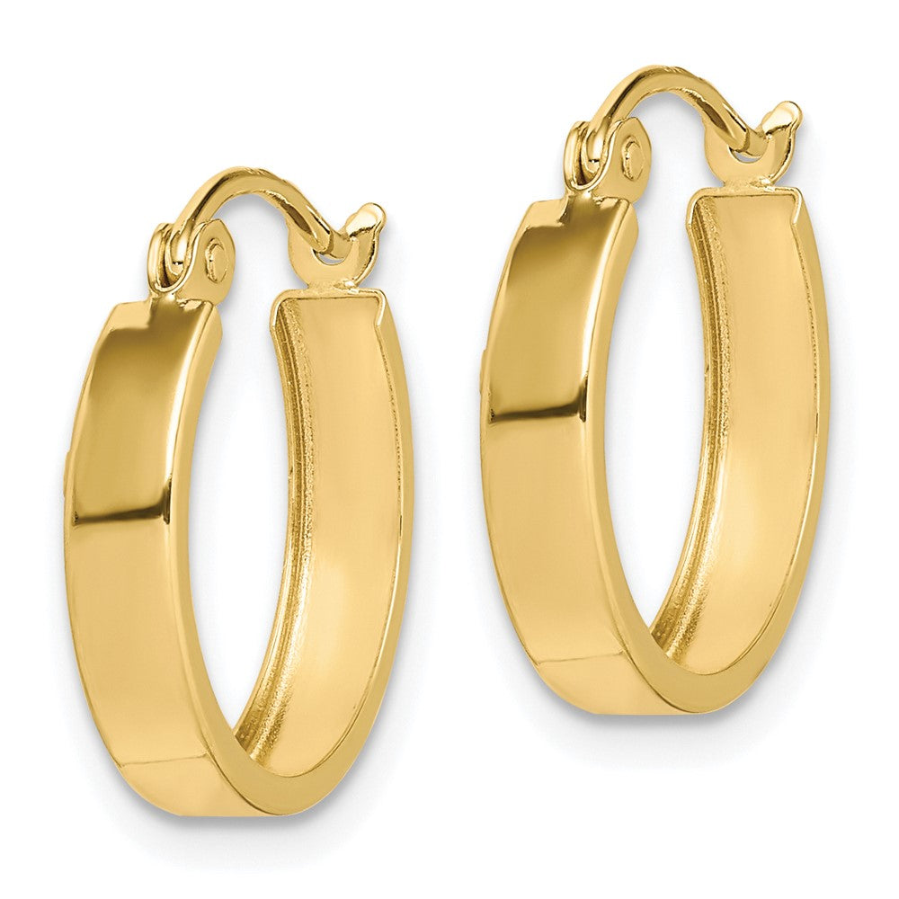 10k Yellow Gold 15 mm Square Tube Hoop Earrings