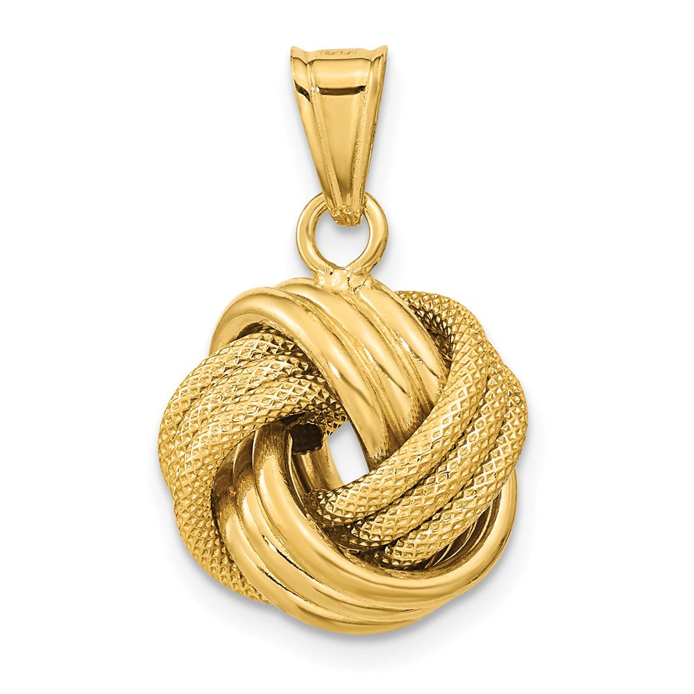 10k Polished Textured Love Knot Pendant (1.13 grams)