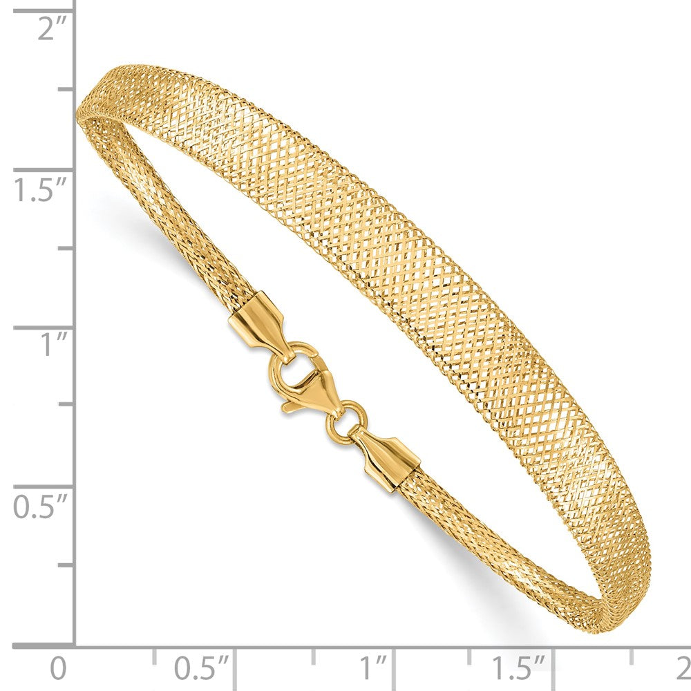 10k Yellow Gold 6.92 mm Stretch Mesh Graduated Bracelet