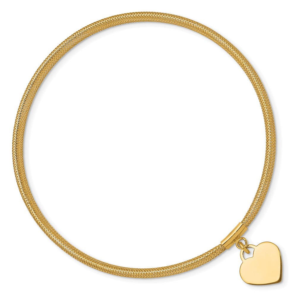 10k Yellow Gold 4 mm Heart Stretch Mesh Bracelet (1.11 grams)