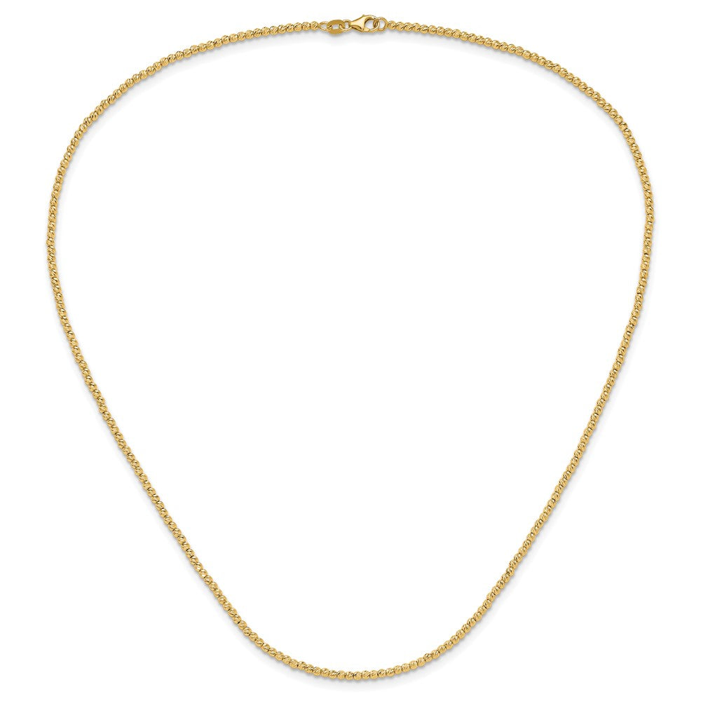 10k Yellow Gold 2 mm Diamond-cut Beaded in Necklace (6.26 grams)