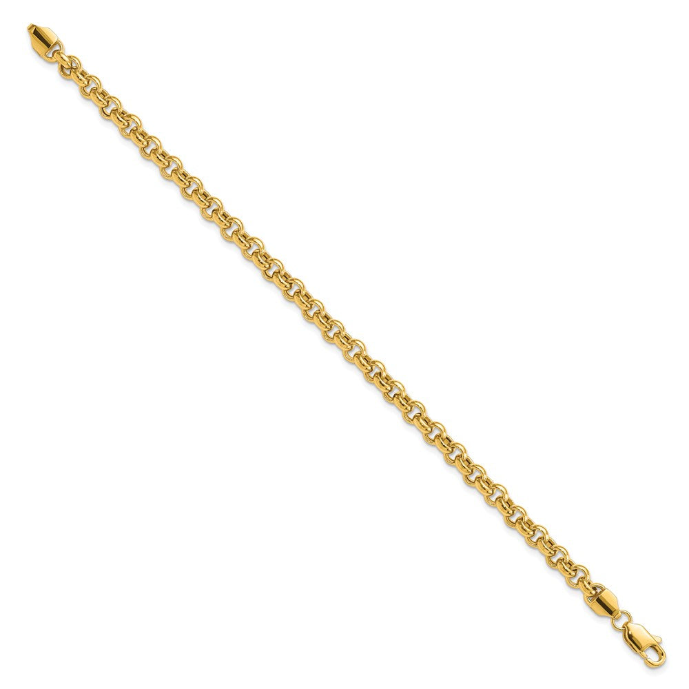 10k Yellow Gold 5 mm Polished Fancy Rolo Link Bracelet (4.49 grams)