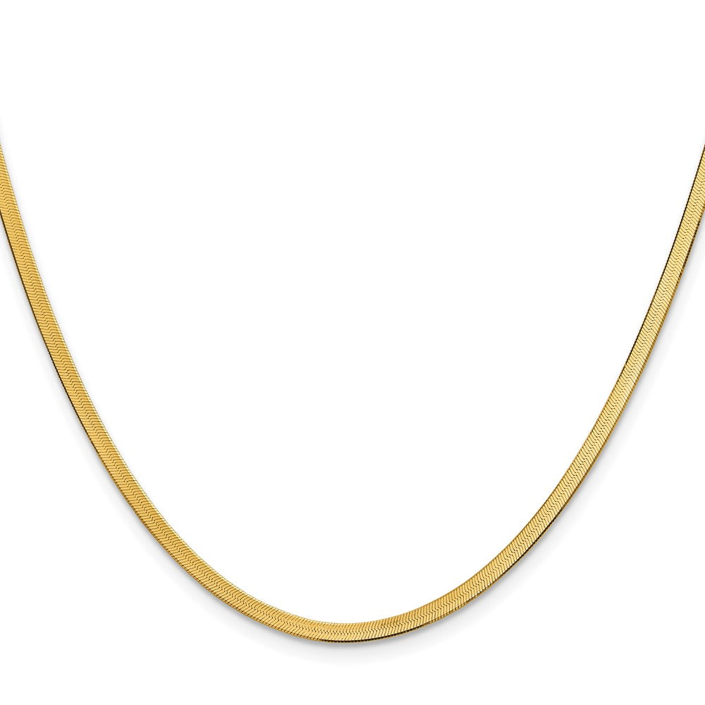 10k 2.5mm Silky Herringbone Chain Necklace