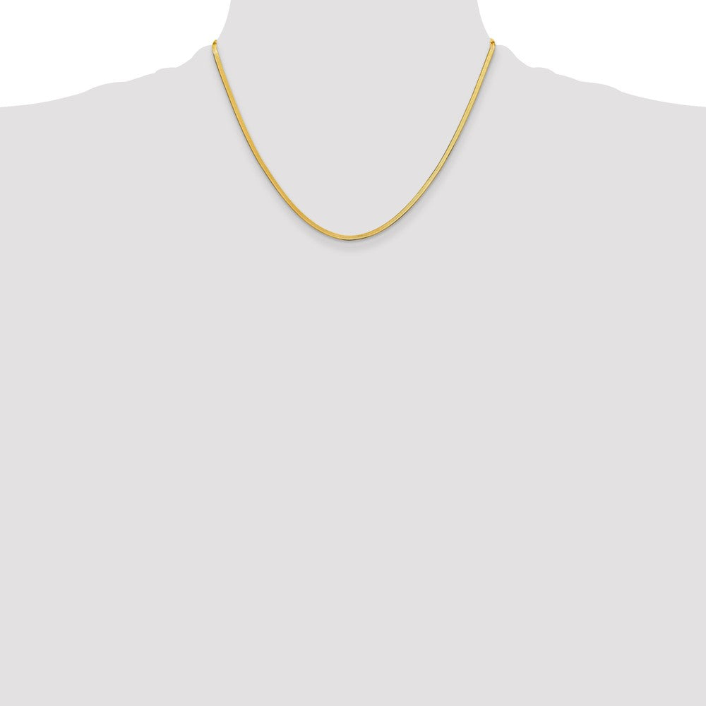 10k 2.5mm Silky Herringbone Chain Necklace