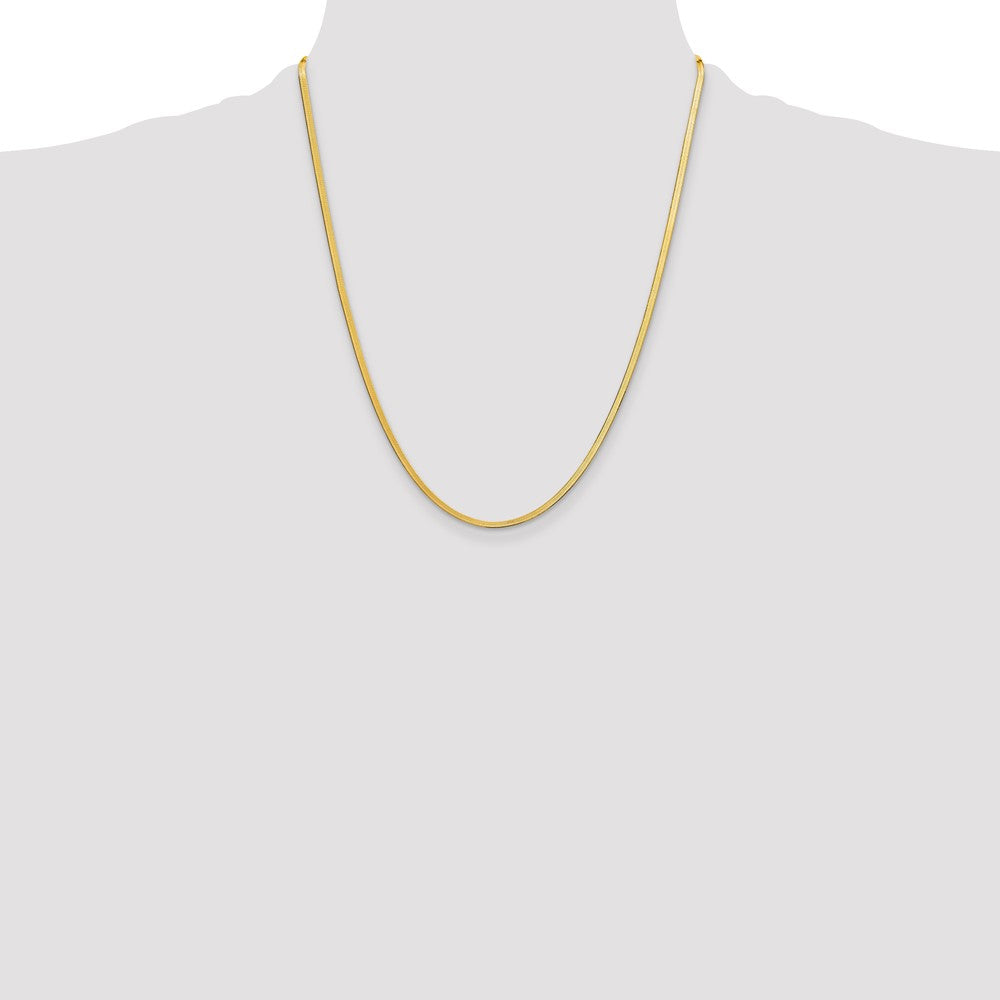 10k 2.5mm Silky Herringbone Chain Necklace