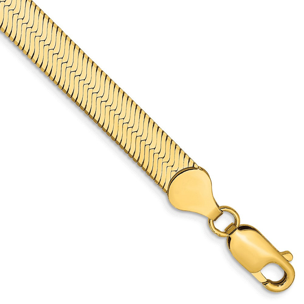 10k Yellow Gold 6.5 mm Silky Herringbone Bracelet