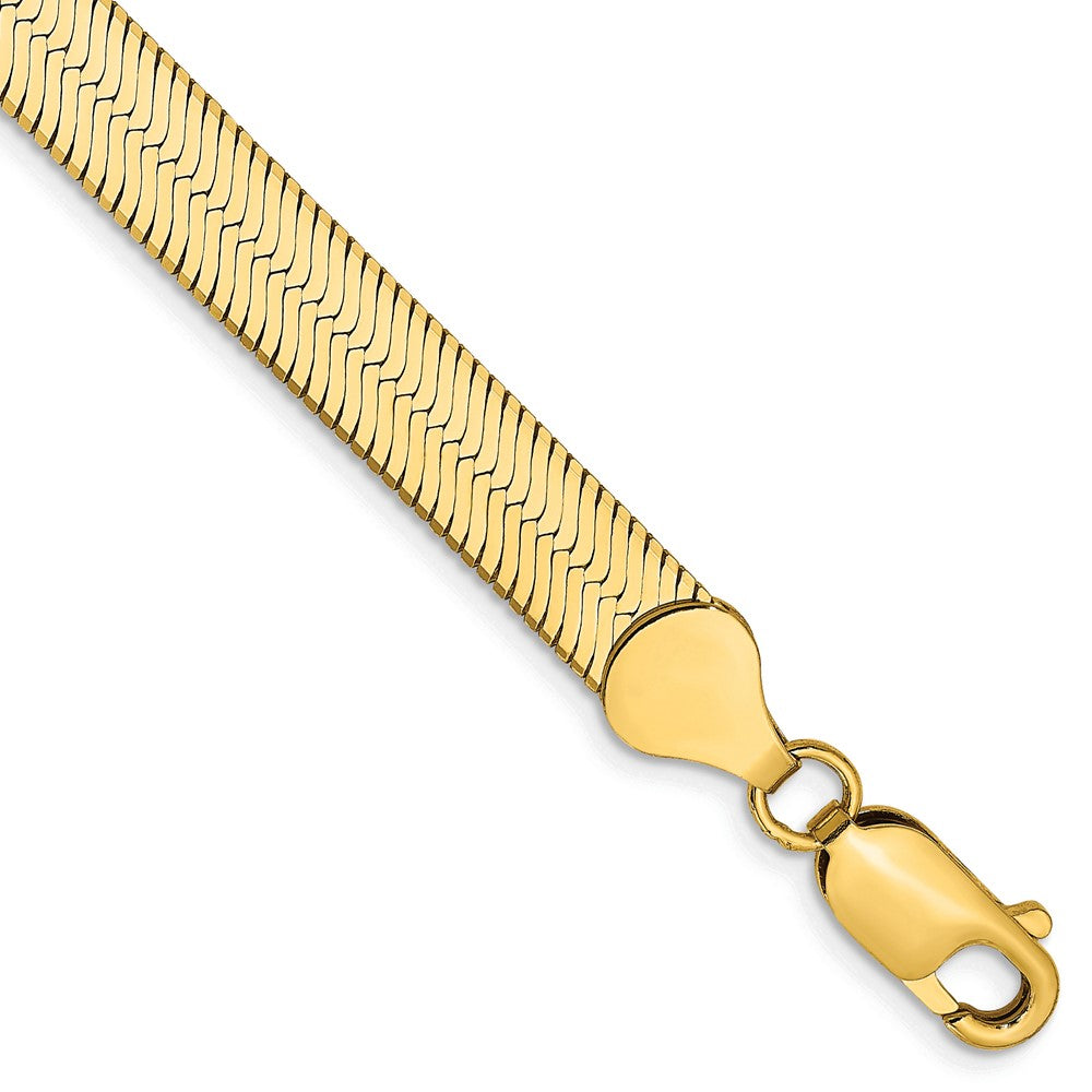 10k Yellow Gold 6.5 mm Silky Herringbone Bracelet (7.63 grams)